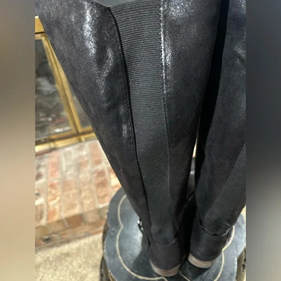 Torrid Black Knee High Moto Boots 10W Wide Calf Faux Leather Zip Riding Boot - Picture 11 of 14